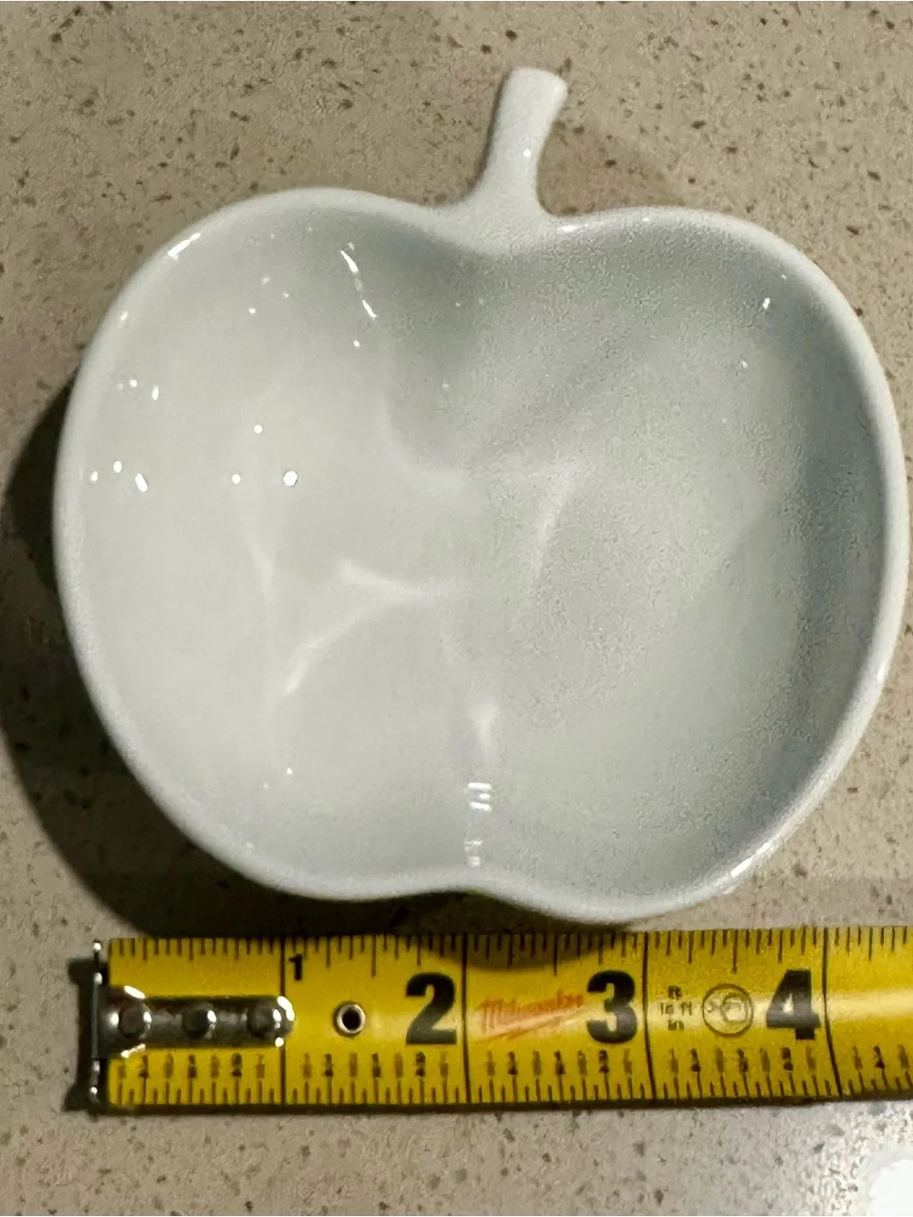 Crate&Barrel White Ceramic Apple Trinket Dish